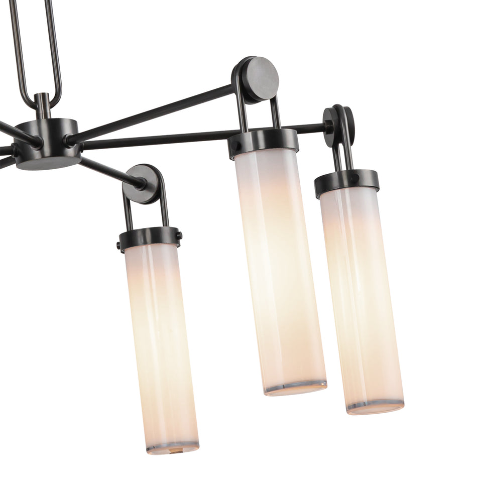 Wynwood 32-in Urban Bronze/Glossy Opal 6 Lights Chandeliers by ALORA