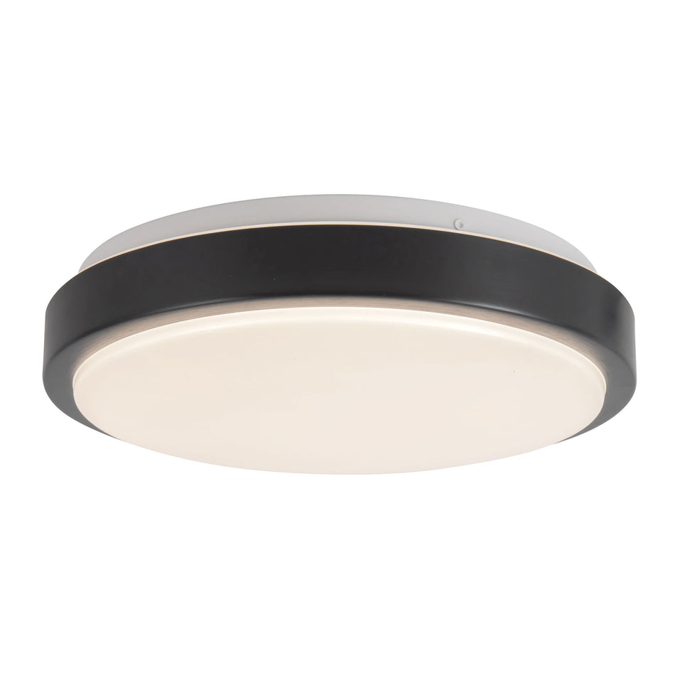 Yanis 12-in Black dimmable LED Flush Mount