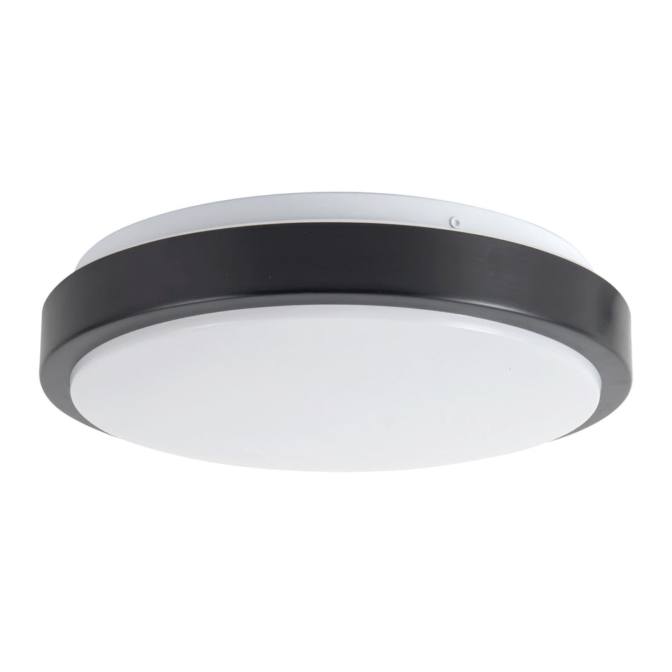 Yanis 12-in Black dimmable LED Flush Mount