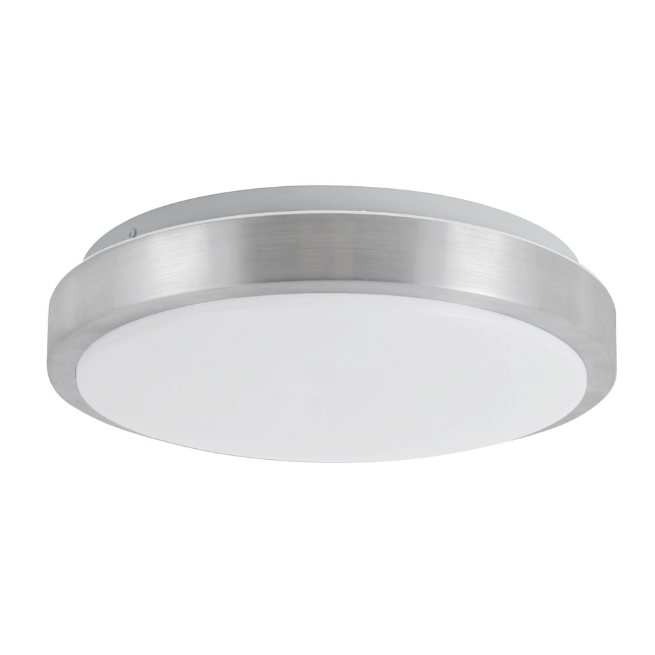 Yanis 12-in Brushed Nickel dimmable LED Flush Mount