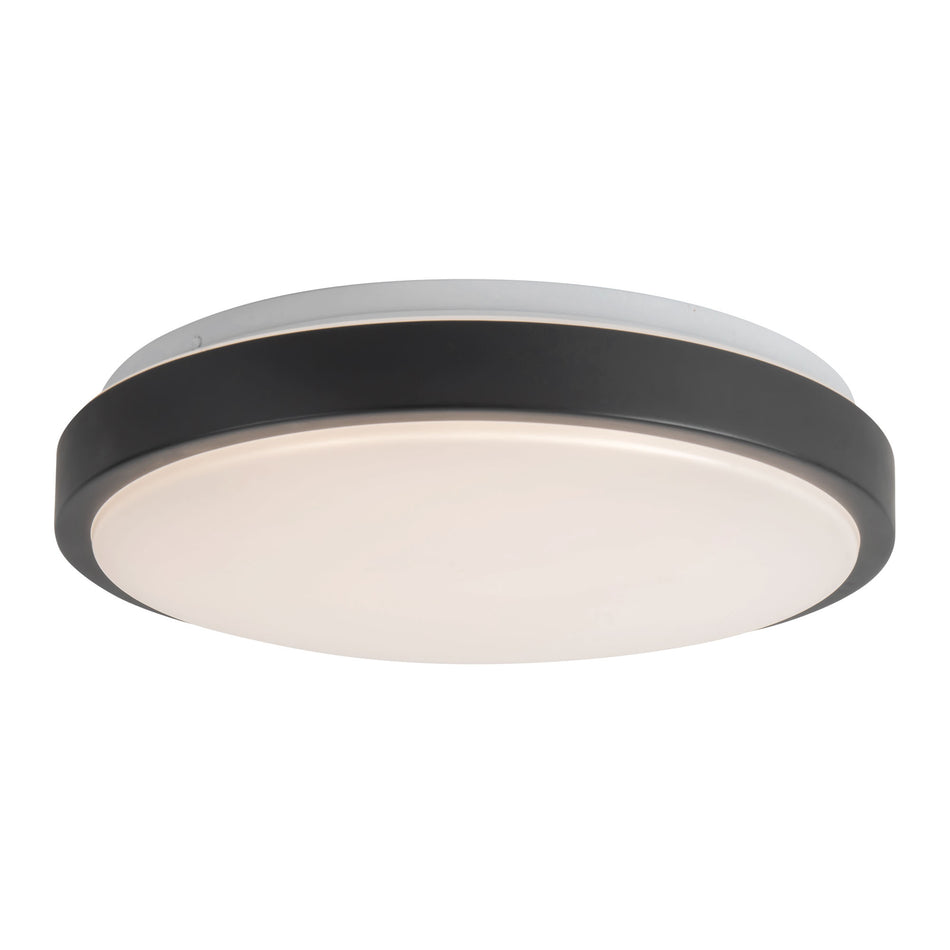 Yanis 16-in Black dimmable LED Flush Mount