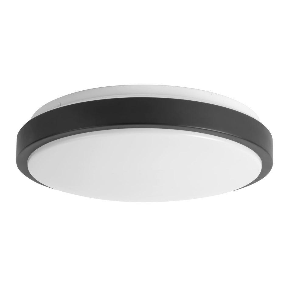 Yanis 16-in Black dimmable LED Flush Mount