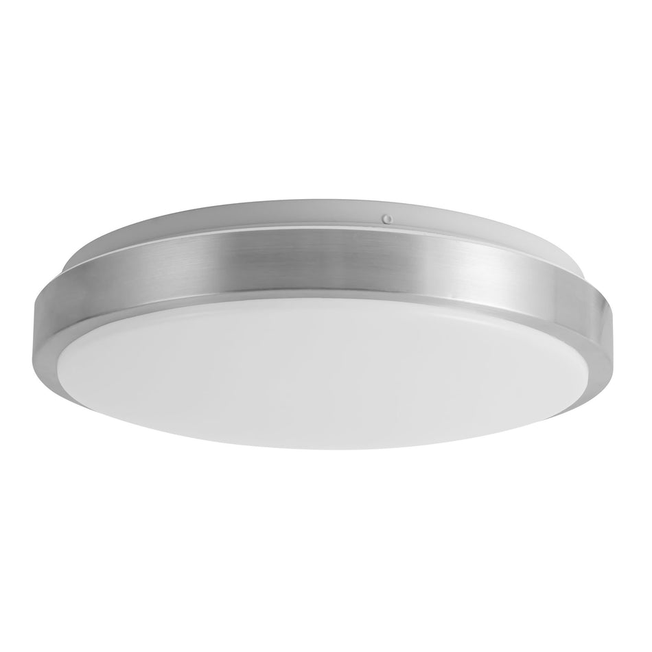 Yanis 16-in Brushed Nickel dimmable LED Flush Mount