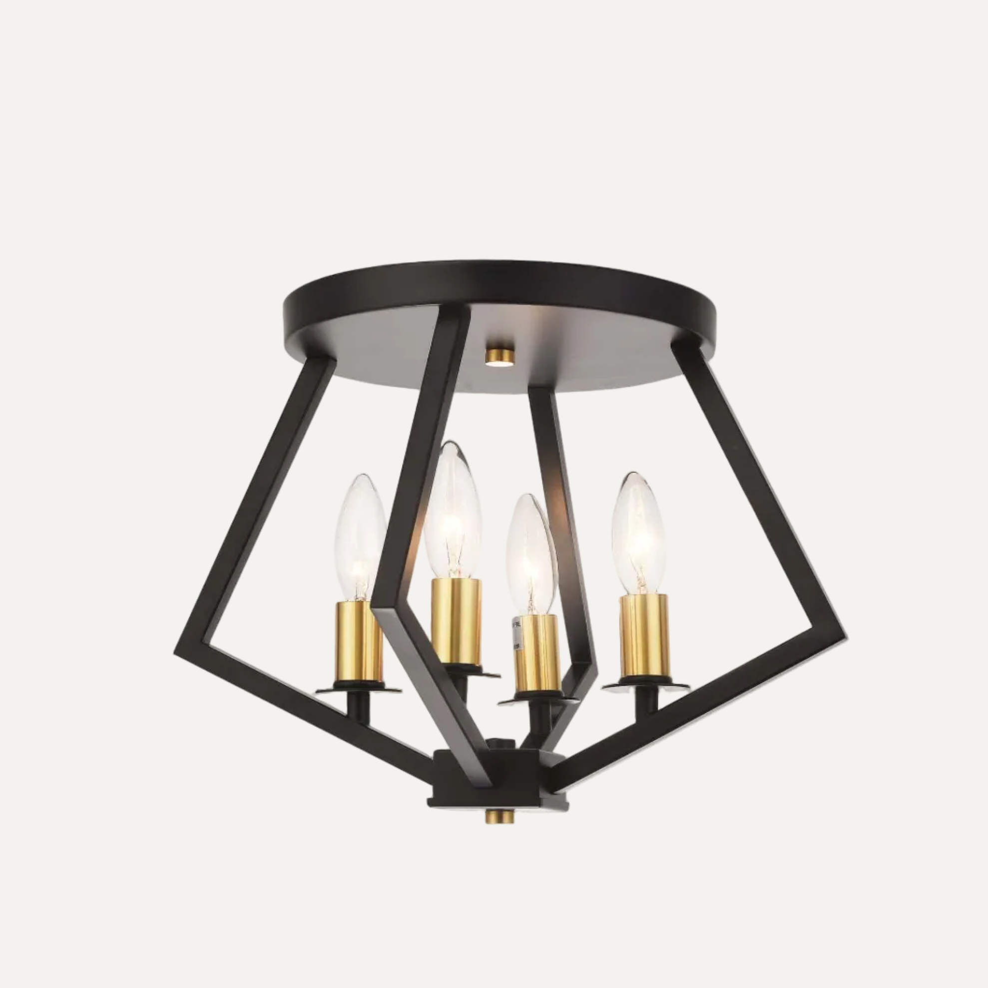 Black x Gold x Chrome Flush Mount By Kandil
