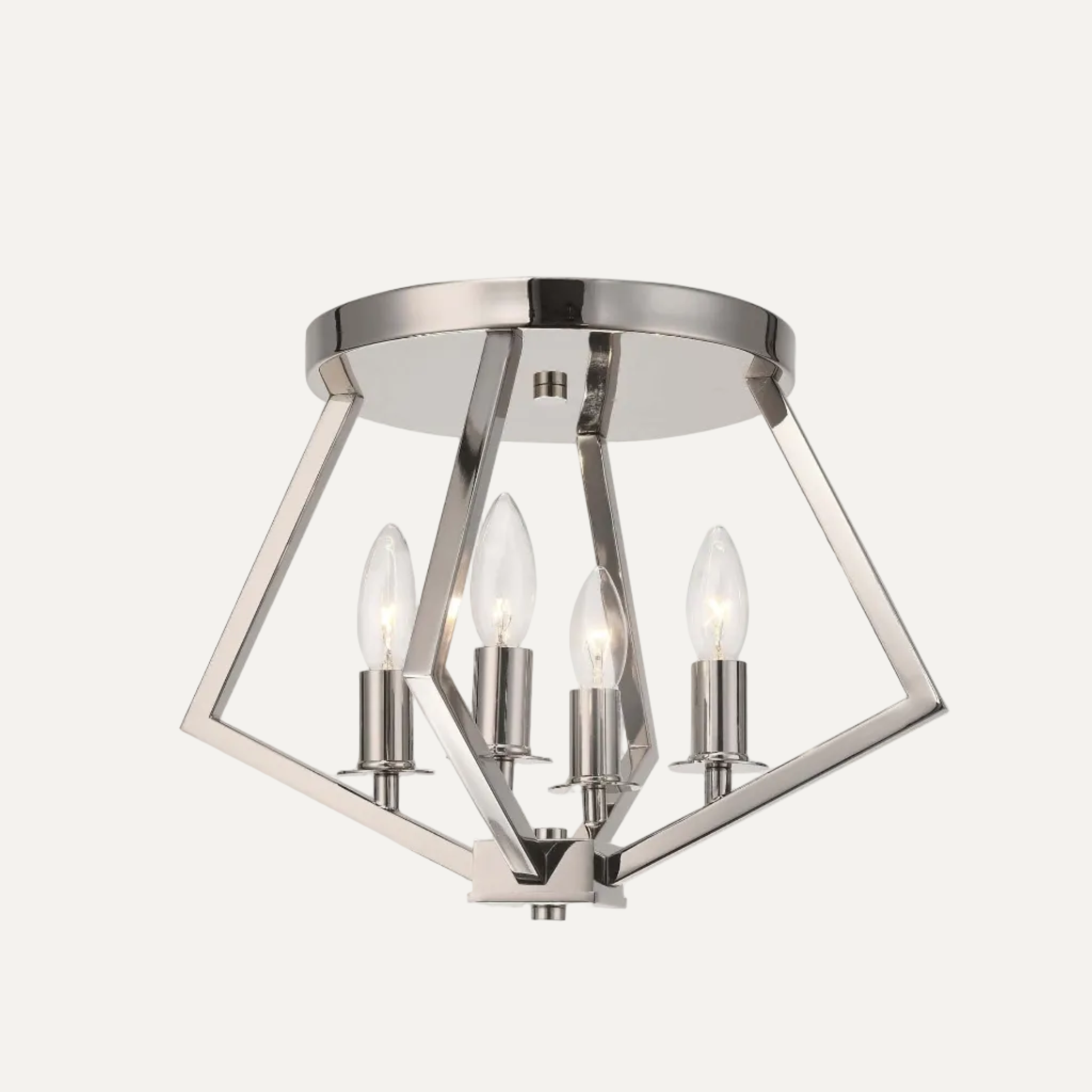 YG201-4C PN - 4Light Flush Mount in Polished Nickel by Kandil
