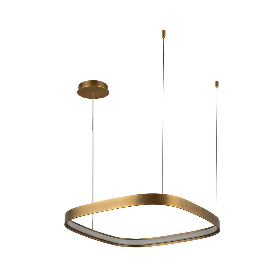 Yukon 19-in Vintage Brass LED Pendant by KUZCO