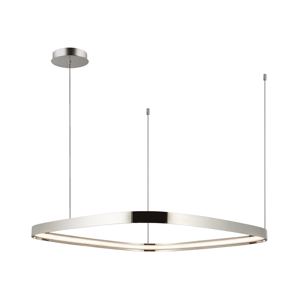 Yukon 31-in Polished Nickel LED Pendant