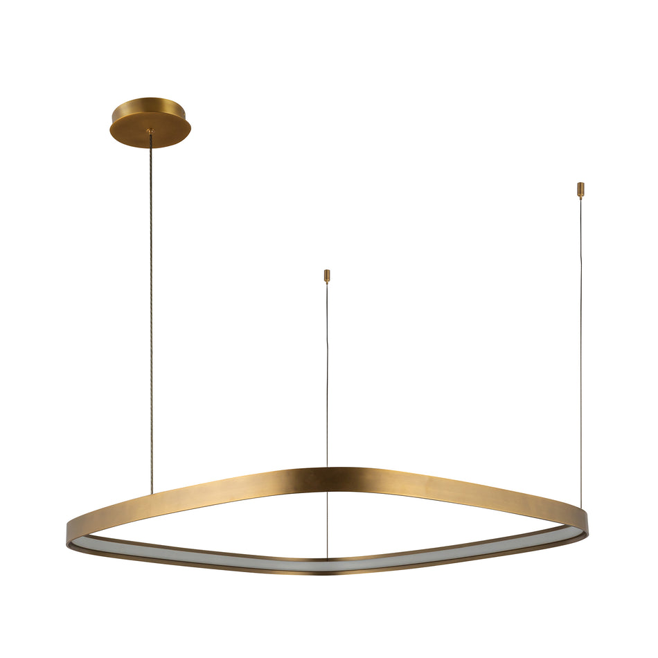 Yukon 31-in Vintage Brass LED Pendant by KUZCO