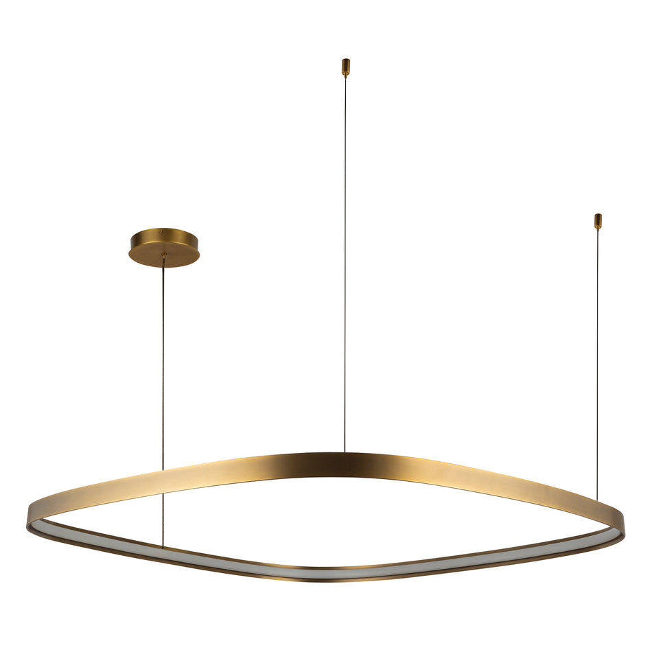 Yukon 40-in Vintage Brass LED Pendant by KUZCO