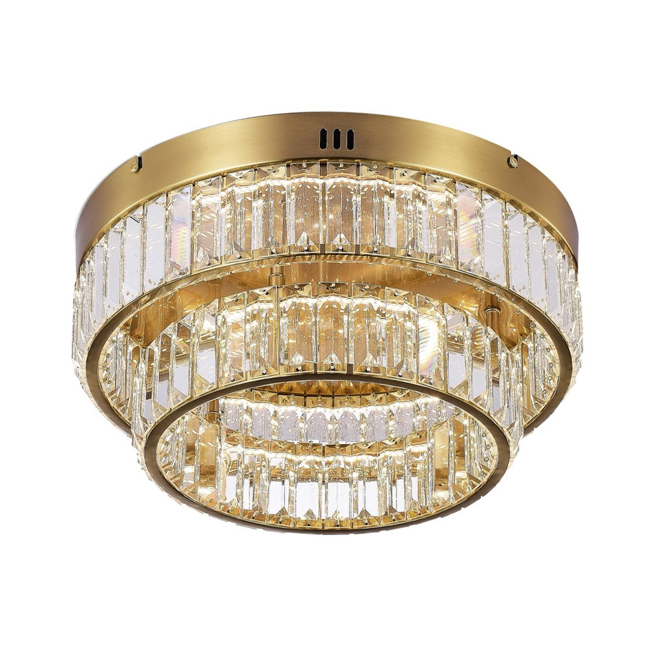 Stella Double Tier LED Flushmount Brushed Brass