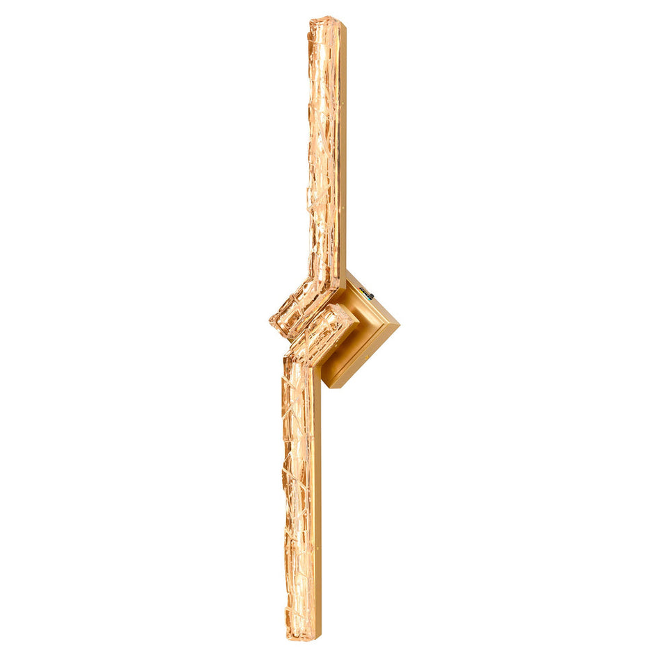 Contour Integrated LED 33in Brass Vanity Light with Handcrafted Glass