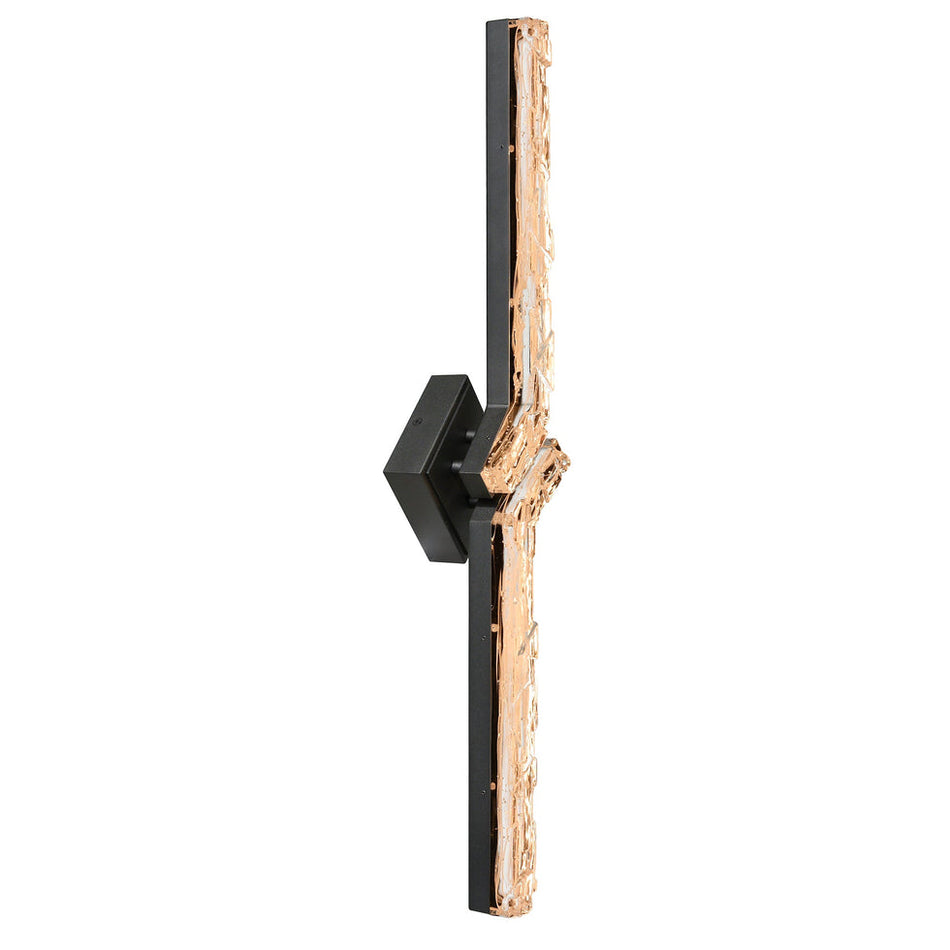 Contour Integrated LED 33in Sand Black Indoor-Outdoor Wall Light with Handcrafted Glass
