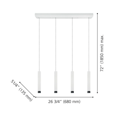 Eglo Raparo 4-Light White LED Pendant by EGLO