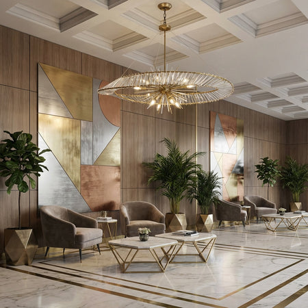 Crystal Champaign Chandelier By Kandil