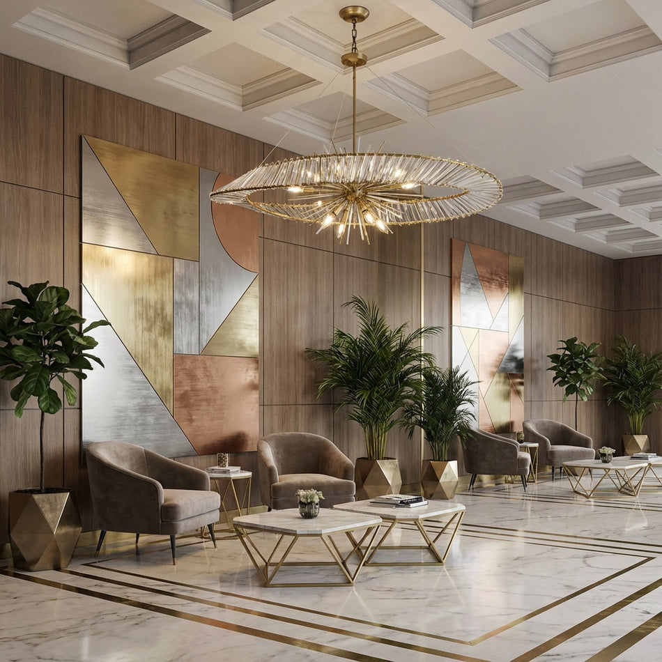 Crystal Champaign Chandelier By Kandil