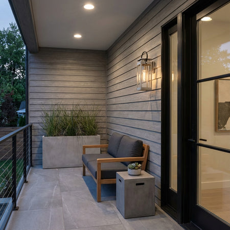 1 light Union Square gas lantern reproduction in stainless steel by Progress