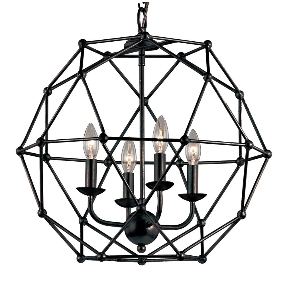 Avo 4-Light Oil-Rubbed Bronze Globe/Orb Pendant with Metal Shade by TransGlobe