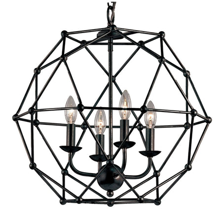 Avo 4-Light Oil-Rubbed Bronze Globe/Orb Pendant with Metal Shade by TransGlobe