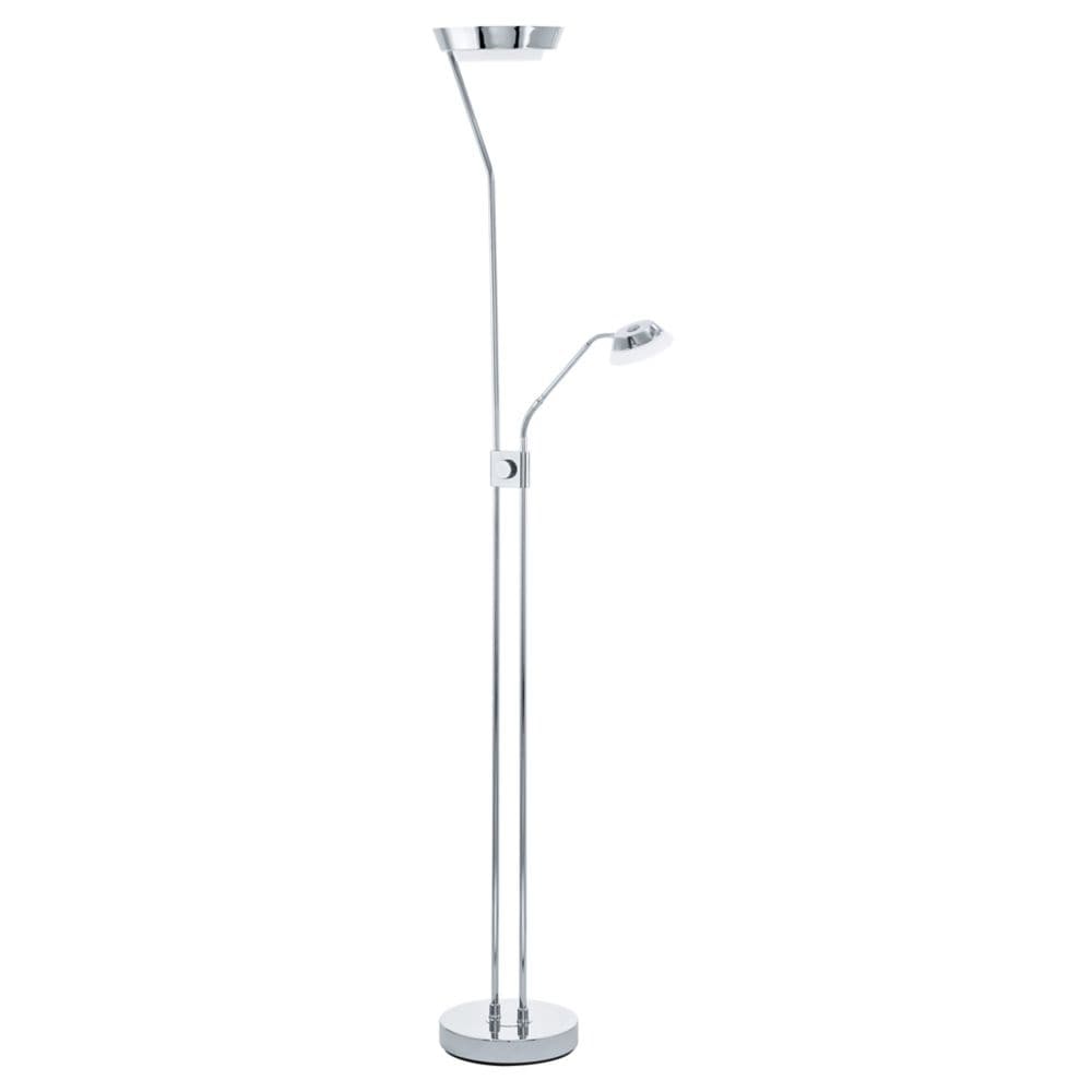 Eglo Sarrione 71 inch LED FLoor Lamp, Chrome Finish with Satin Acrylic Shade