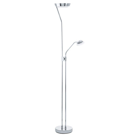 Eglo Sarrione 71 inch LED FLoor Lamp, Chrome Finish with Satin Acrylic Shade