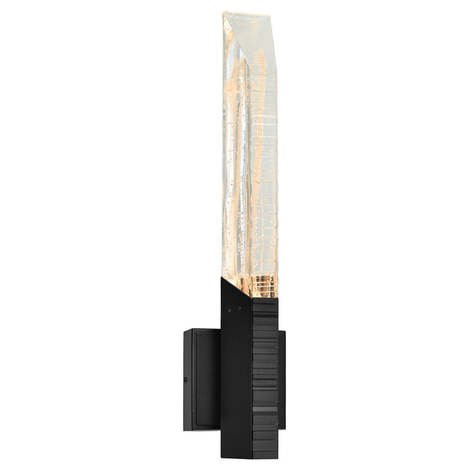 Petra Integrated LED 22in Sand Black Indoor-Outdoor Wall Light with Handcrafted Glass