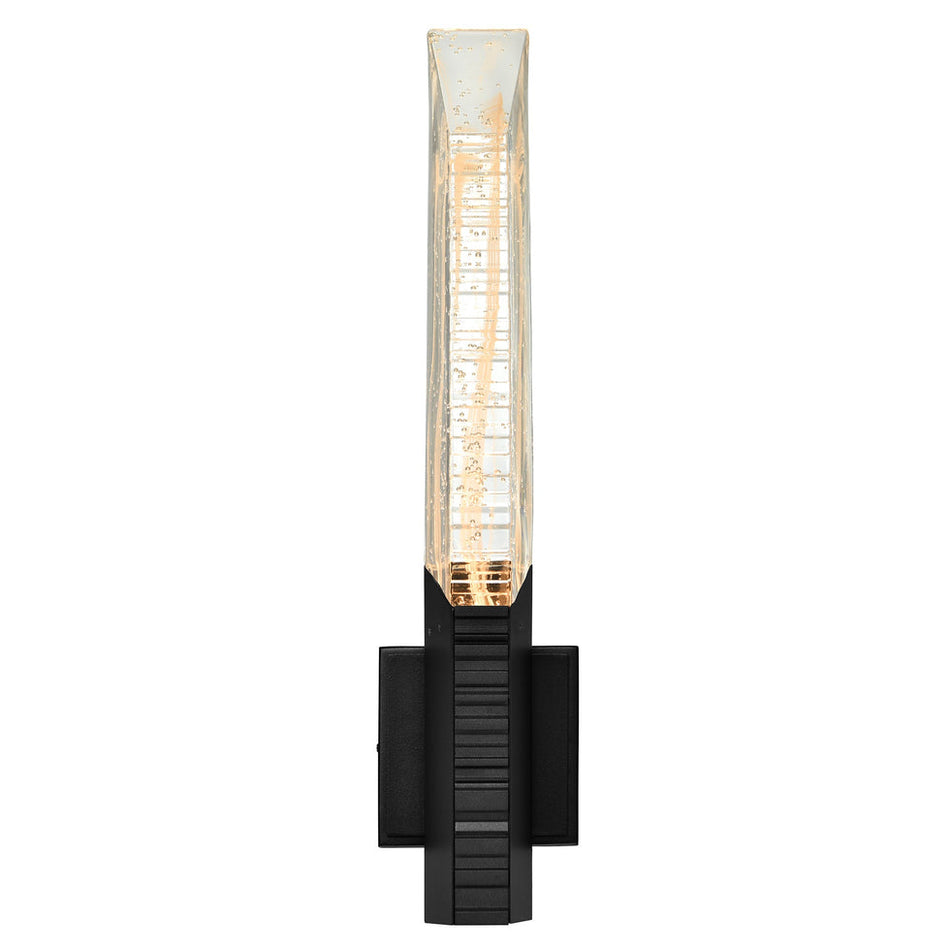Petra Integrated LED 22in Sand Black Indoor-Outdoor Wall Light with Handcrafted Glass