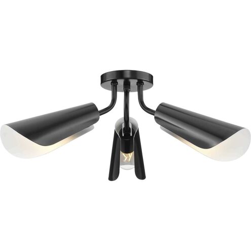 Cornett Collection 44.12 in. Three-Light Matte Black Contemporary Flush Mount Light by Progress