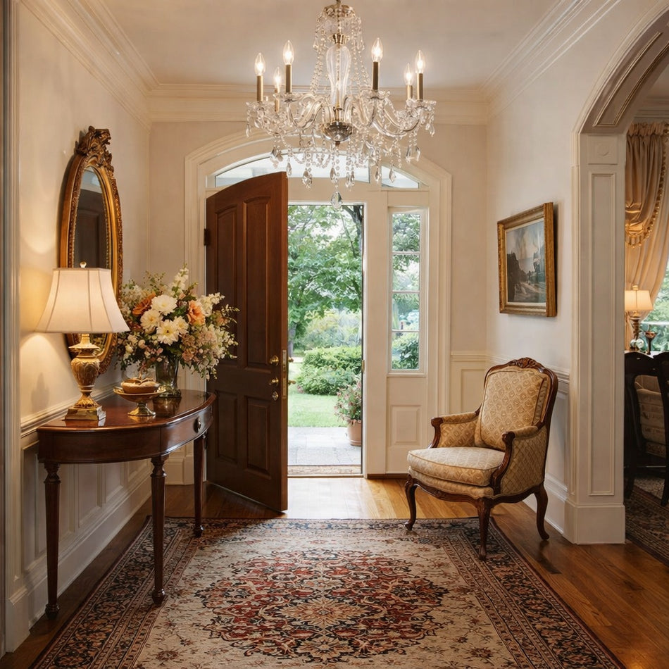 6-Light Polished Chrome Chandelier