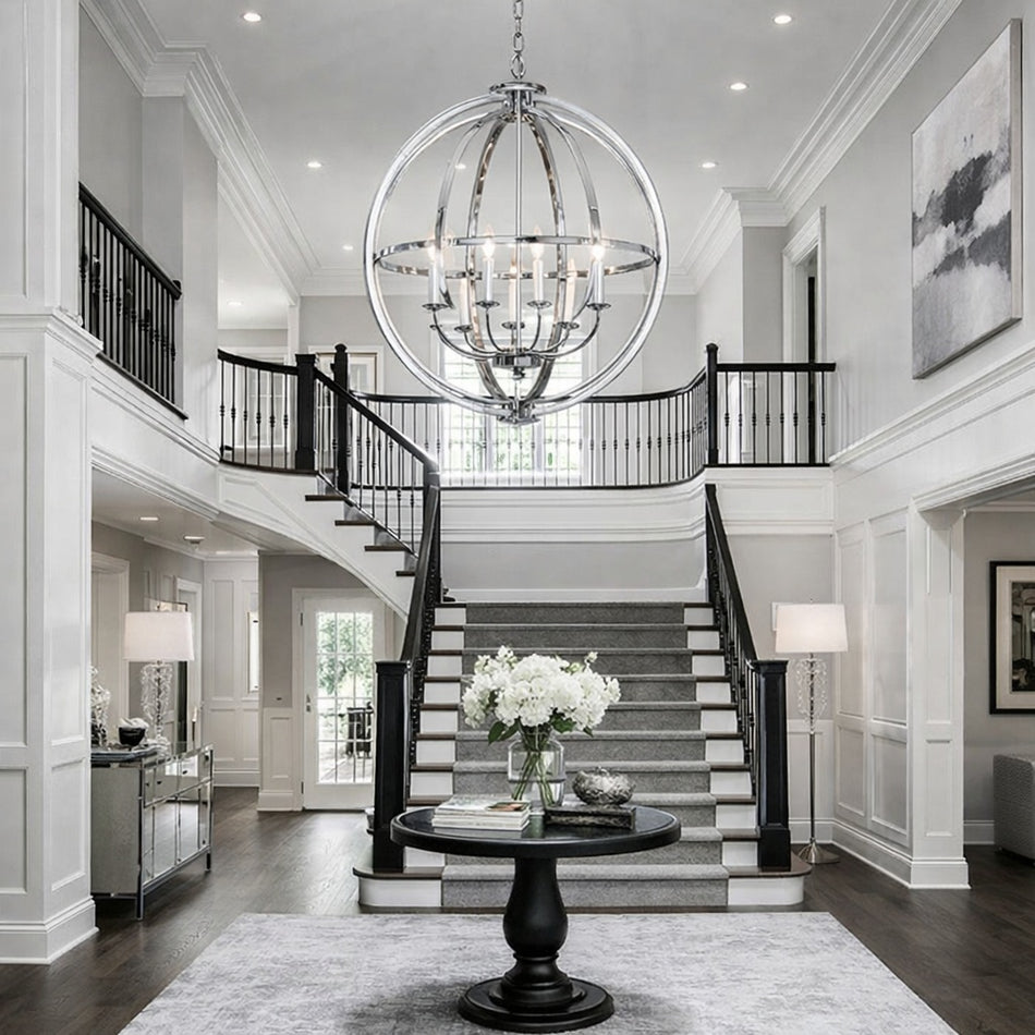 Berkeley 5 Light 25.5 inch Chrome Foyer Light Ceiling Light, Jeremiah