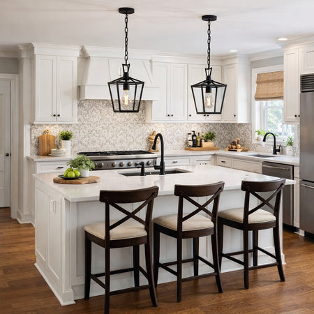 Lacey 8" 1 light traditional pendant in black by TransGlobe