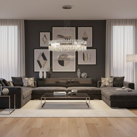 Glace Integrated LED Chrome Island/Pool Table Light