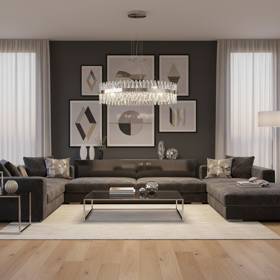 Glace Integrated LED Chrome Island/Pool Table Light