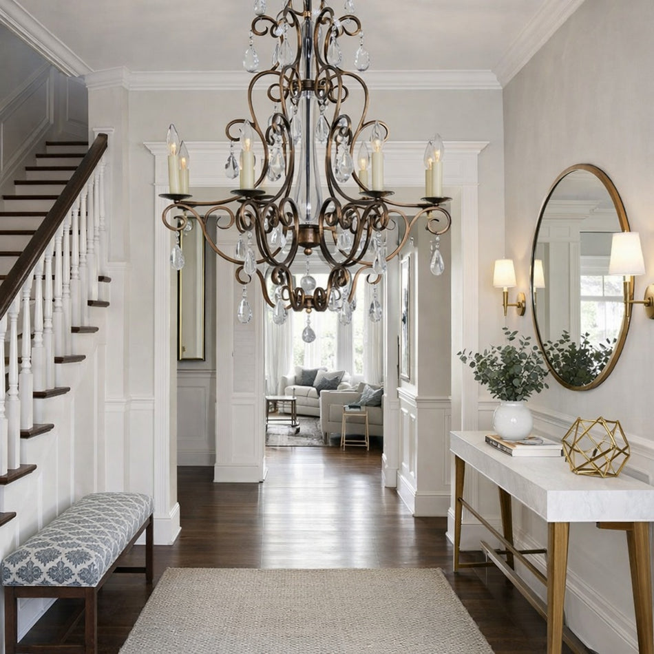 Hampton-Single-Tier 6 lights Chandelier in Auburn Dusk by Maxim