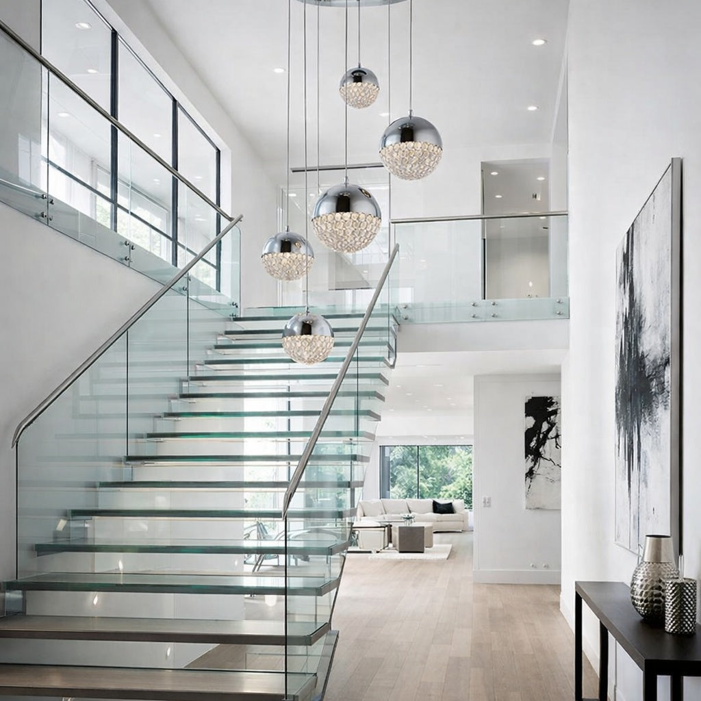 Eclipse 5-Light LED Pendant in Polished Chrome by ET2