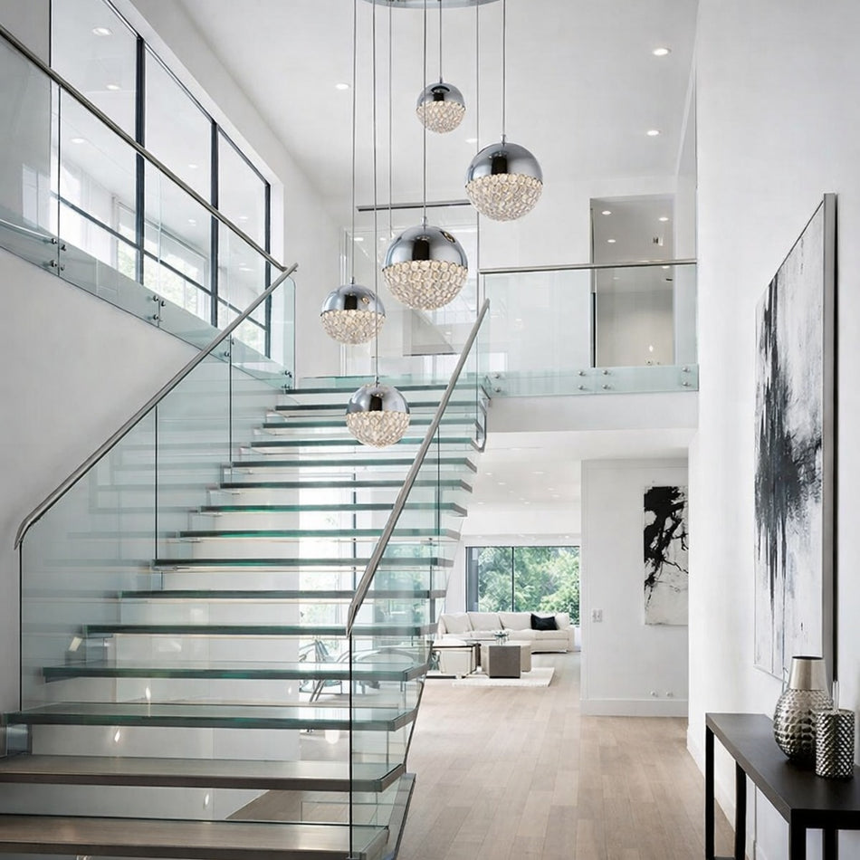 Eclipse 5-Light LED Pendant in Polished Chrome by ET2